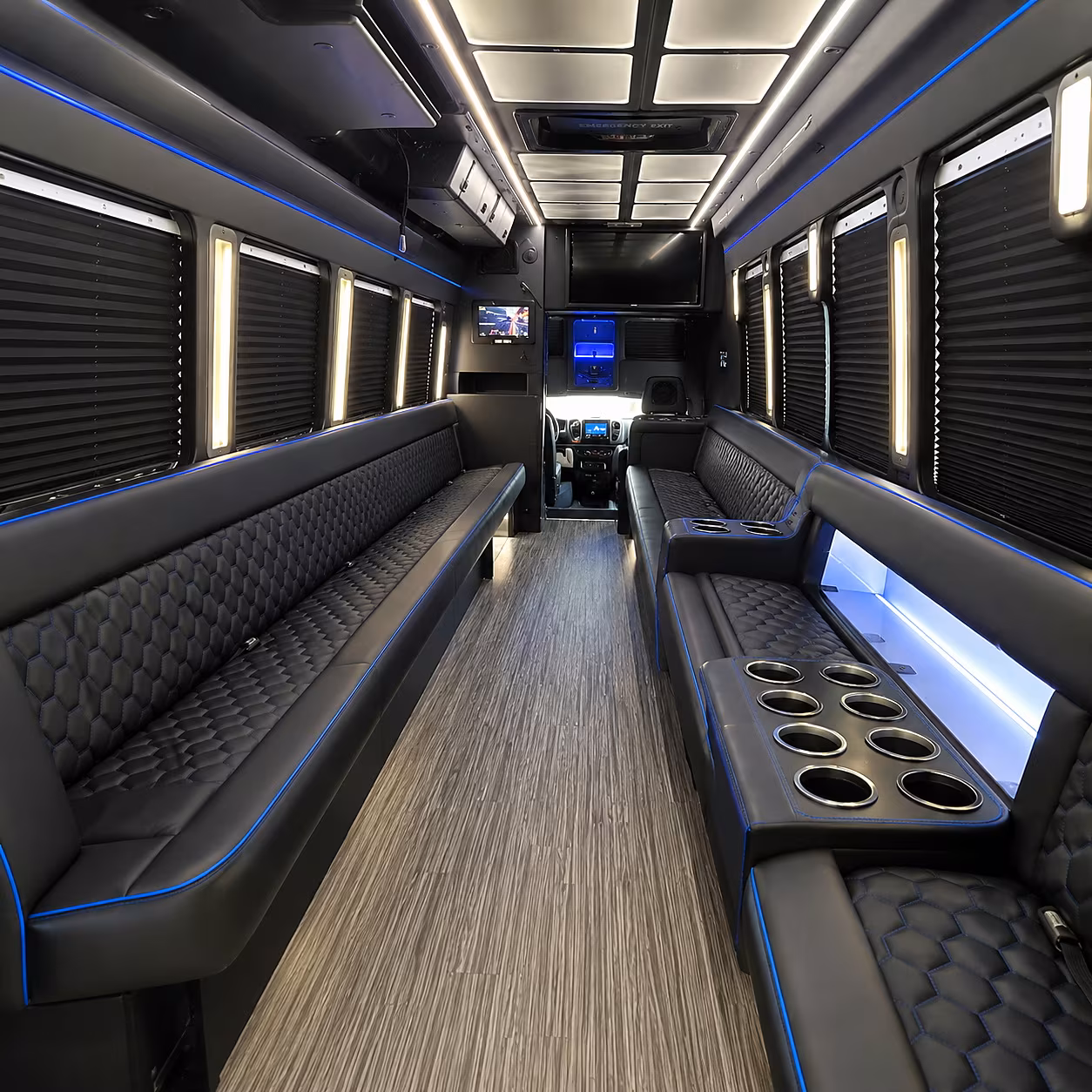 elizabeth party bus rental interior