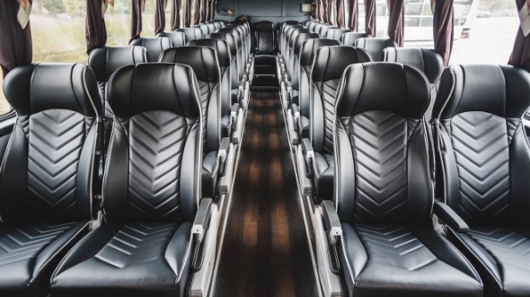 50 passenger charter bus inside bayonne