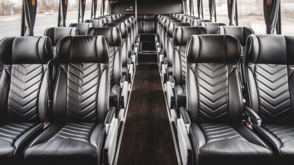 54 passenger charter bus inside bayonne