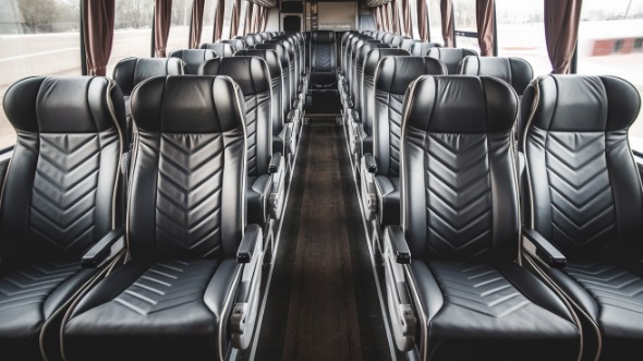 55 passenger charter bus inside hoboken