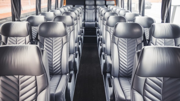 56 passenger charter bus interior view