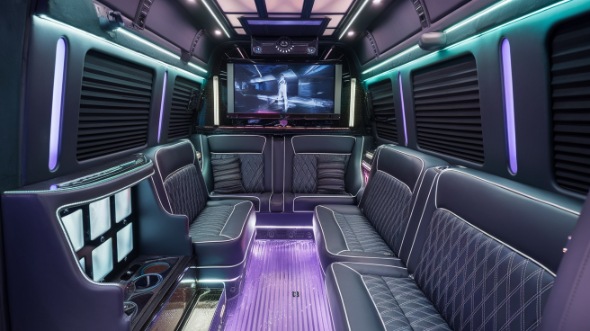 elizabeth sprinter limo rental interior